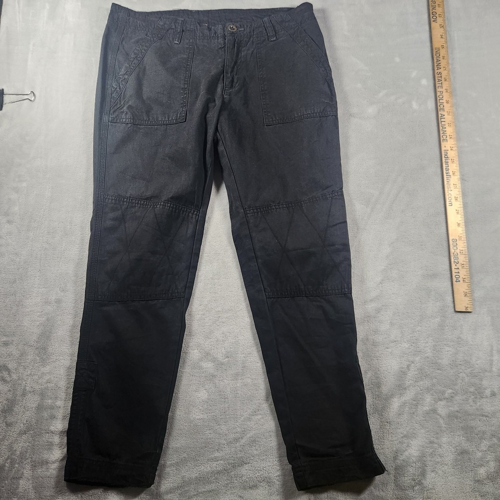 Free People Chino Pants Women's 8 Black Tapered Hem High Rise Casual